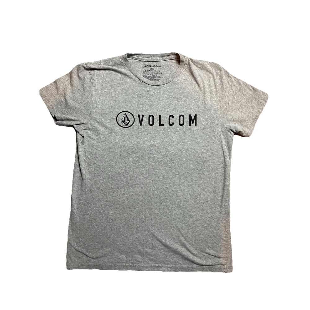 Volcom T-Shirt Mens Medium Gray Brand Logo Shirt Skateboarding